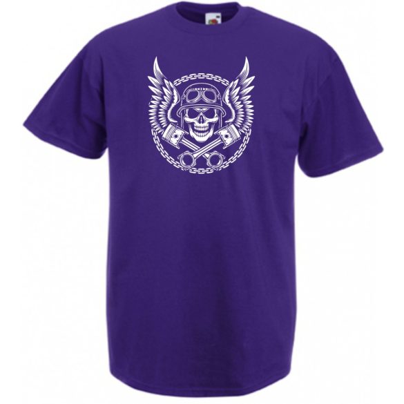 Retro Motoros koponya férfi rövid ujjú póló