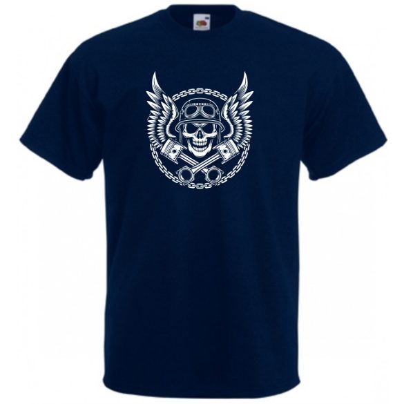 Retro Motoros koponya férfi rövid ujjú póló