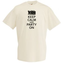 Keep Calm Party On férfi rövid ujjú póló