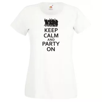 Keep Calm Party On női rövid ujjú póló