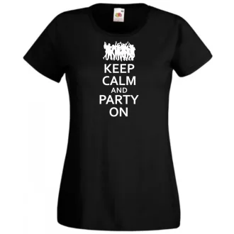 Keep Calm Party On női rövid ujjú póló