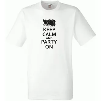 Keep Calm Party On férfi rövid ujjú póló