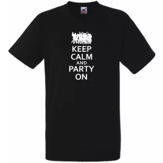 Keep Calm Party On férfi rövid ujjú póló