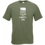 Keep Calm Party On férfi rövid ujjú póló