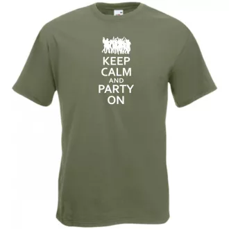 Keep Calm Party On férfi rövid ujjú póló