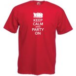 Keep Calm Party On férfi rövid ujjú póló