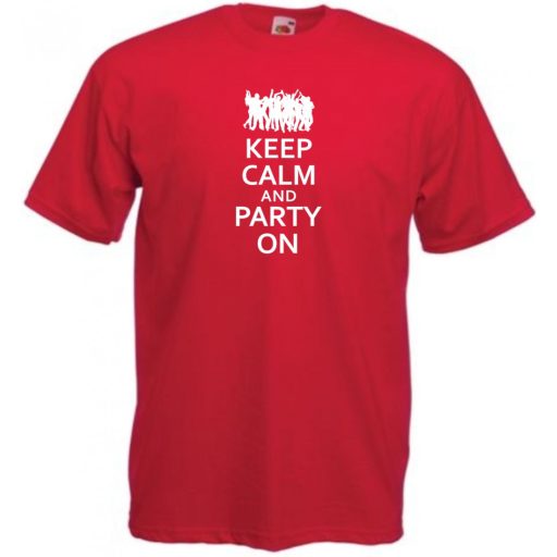 Keep Calm Party On férfi rövid ujjú póló