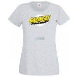 Sheldon ruhatára - agymenők - bazinga stílus női rövid ujjú póló