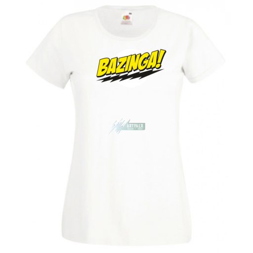 Sheldon ruhatára - agymenők - bazinga stílus női rövid ujjú póló