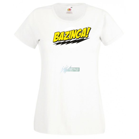 Sheldon ruhatára - agymenők - bazinga stílus női rövid ujjú póló