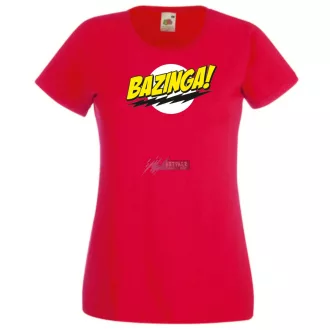   Sheldon ruhatára - agymenők - bazinga stílus női rövid ujjú póló