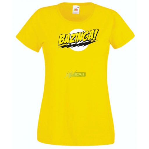 Sheldon ruhatára - agymenők - bazinga stílus női rövid ujjú póló