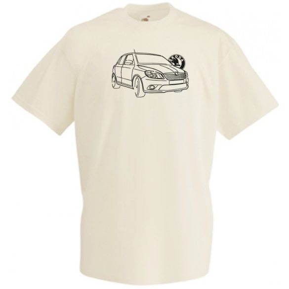 Auto fan Skoda Fabia kontur férfi rövid ujjú póló