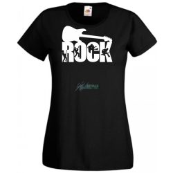Zene fan - Rock n Roll gitár női rövid ujjú póló