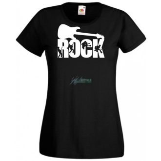 Zene fan - Rock n Roll gitár női rövid ujjú póló