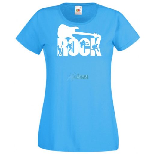 Zene fan - Rock n Roll gitár női rövid ujjú póló