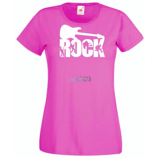 Zene fan - Rock n Roll gitár női rövid ujjú póló