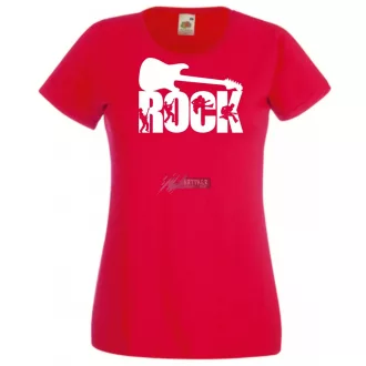 Zene fan - Rock n Roll gitár női rövid ujjú póló