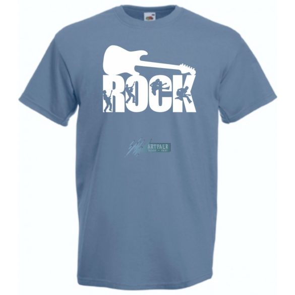 Zene fan - Rock n Roll gitár férfi rövid ujjú póló