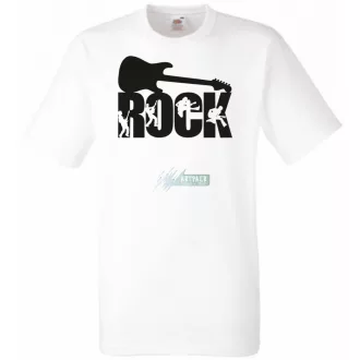 Zene fan - Rock n Roll gitár férfi rövid ujjú póló