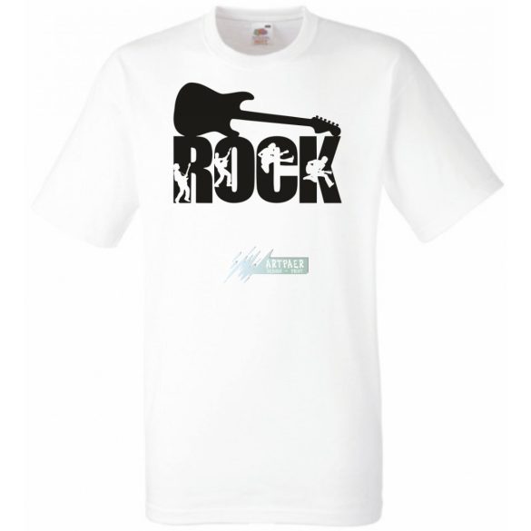 Zene fan - Rock n Roll gitár férfi rövid ujjú póló