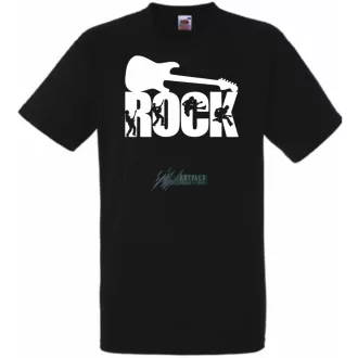 Zene fan - Rock n Roll gitár férfi rövid ujjú póló