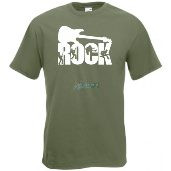 Zene fan - Rock n Roll gitár férfi rövid ujjú póló