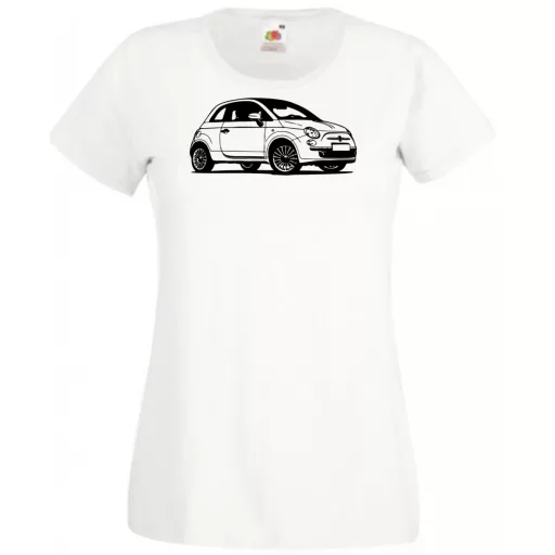 Autó fan Fiat 500 minima női rövid ujjú póló