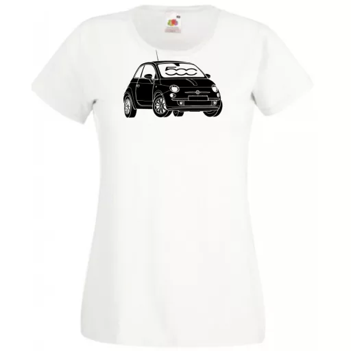 Autó fan Fiat 500 minima női rövid ujjú póló