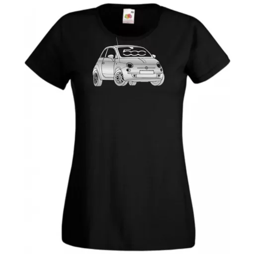 Autó fan Fiat 500 minima női rövid ujjú póló