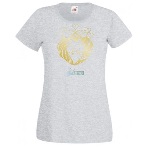 Szívecskés Unikornis női rövid ujjú póló
