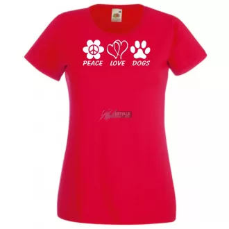 Peace Love Dogs női rövid ujjú póló