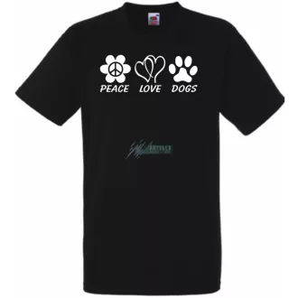 Peace Love Dogs férfi rövid ujjú póló