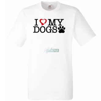 I Love My Dogs férfi rövid ujjú póló