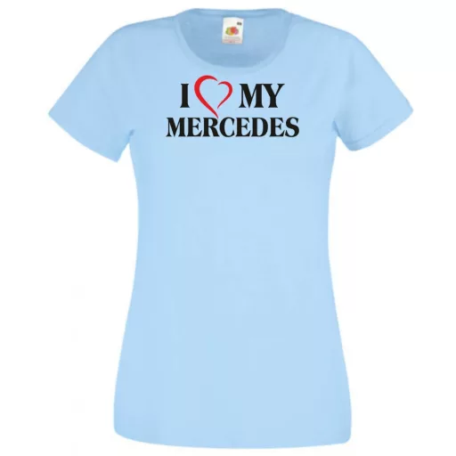 Auto fan I Love My Mercedes Benz női rövid ujjú póló