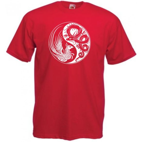 Yin Yang - Főnix és sárkány férfi rövid ujjú póló