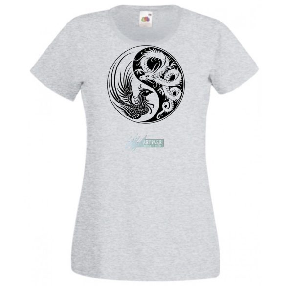 Yin Yang - Főnix és sárkány női rövid ujjú póló
