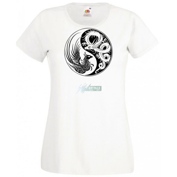 Yin Yang - Főnix és sárkány női rövid ujjú póló