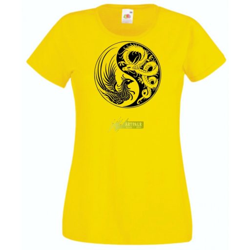 Yin Yang - Főnix és sárkány női rövid ujjú póló