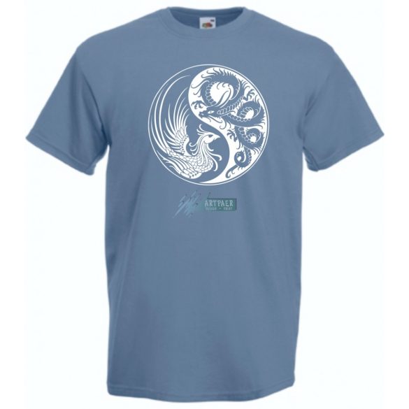 Yin Yang - Főnix és sárkány férfi rövid ujjú póló