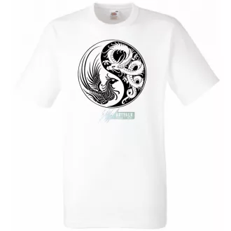 Yin Yang - Főnix és sárkány férfi rövid ujjú póló