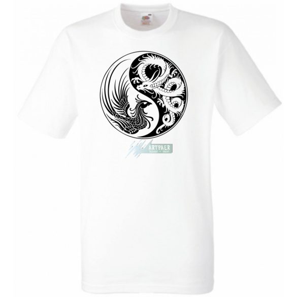Yin Yang - Főnix és sárkány férfi rövid ujjú póló