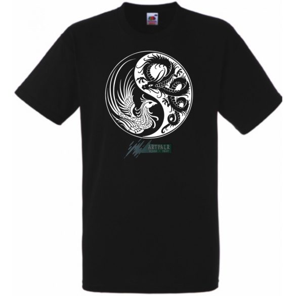 Yin Yang - Főnix és sárkány férfi rövid ujjú póló