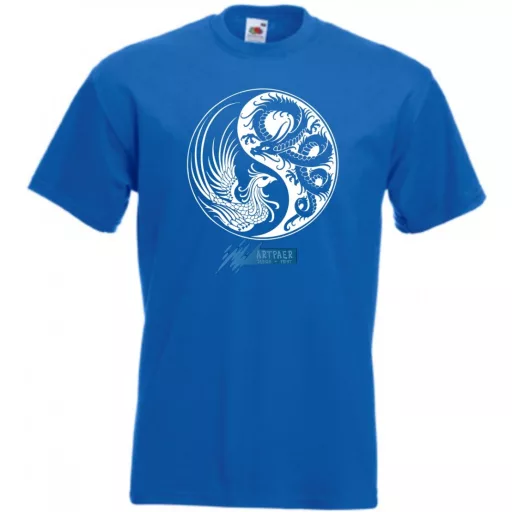 Yin Yang - Főnix és sárkány férfi rövid ujjú póló