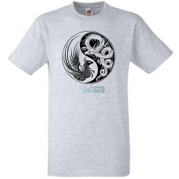 Yin Yang - Főnix és sárkány férfi rövid ujjú póló