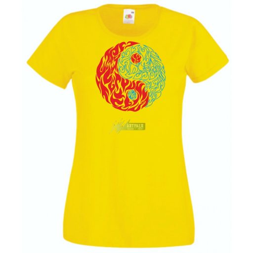 Yin Yang - Tűz és víz női póló női rövid ujjú póló