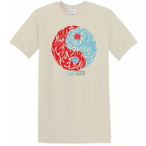 Yin Yang - Tűz és víz férfi rövid ujjú póló