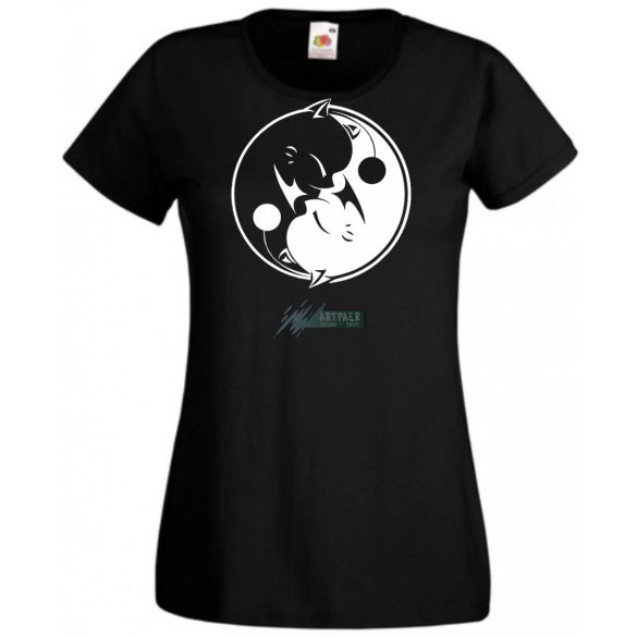 Yin Yang - Ölelkező kutyák női rövid ujjú póló