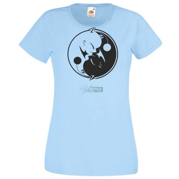 Yin Yang - Ölelkező kutyák női rövid ujjú póló