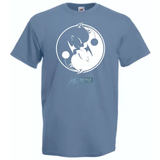 Yin Yang - Ölelkező kutyák férfi rövid ujjú póló